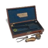 E.C. GREEN, CHELTENHAM AN ENGLISH MARKET WALNUT REVOLVER-CASE FOR AN ADAMS PERCUSSION OR SIMILAR,