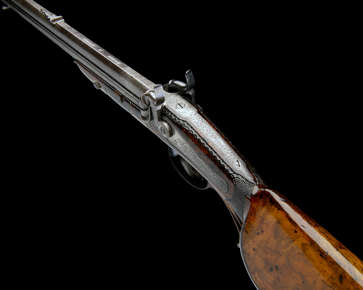 BAADER, MUNICH A FINE 40-BORE PERCUSSION OVER-UNDER DOUBLE-RIFLE, no visible serial number, circa - Image 10 of 14