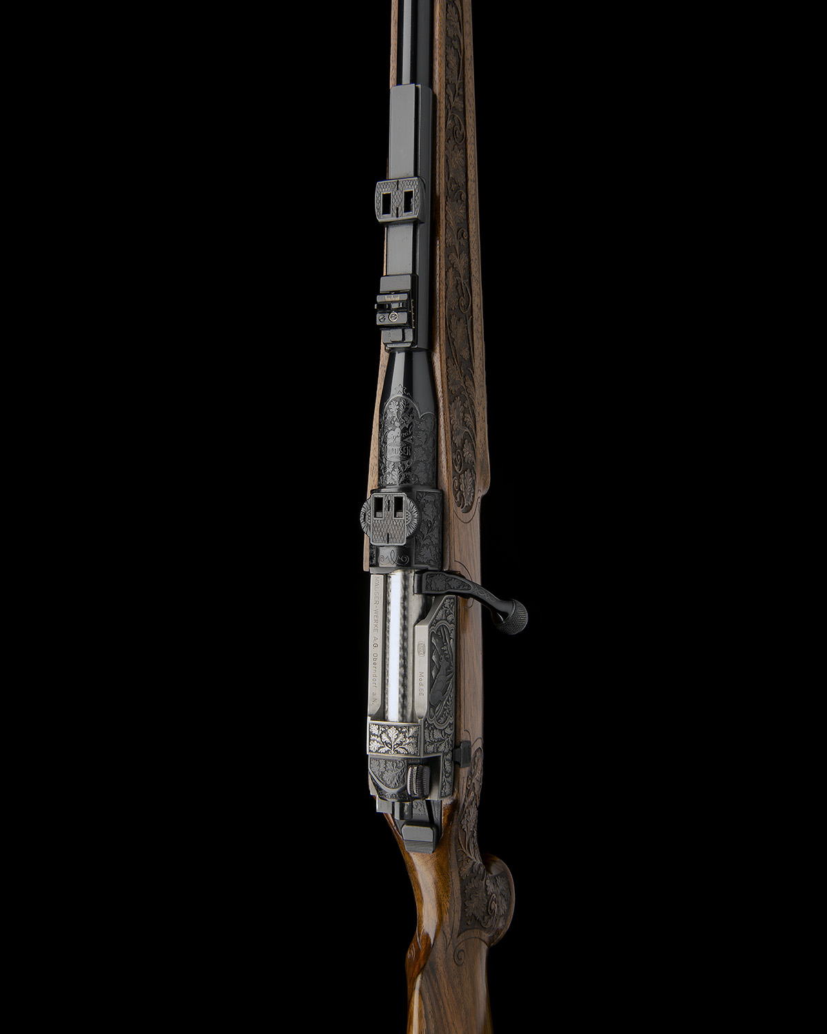 ORIGINAL MAUSER AN ORNATE .300 WIN. MAG. 'MOD. 66' STRAIGHT-PULL BOLT-MAGAZINE SPORTING RIFLE, - Image 10 of 10