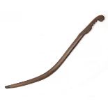 AN INTERESTING CARVED CRETIAN OLIVE-WOOD FIGHTING STICK or 'SWORD OF THE POOR', circa 1840-50, 37in.