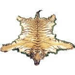 FORMERLY THE PROPERTY OF MAJOR D.J.C. HAIG-THOMAS A VINTAGE FULL RUG-MOUNT OF A TIGER (panthera