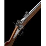 A .660 (APPROX.) PERCUSSION RIFLED CONTINENTAL MUSKET, UNSIGNED, no visible serial number,