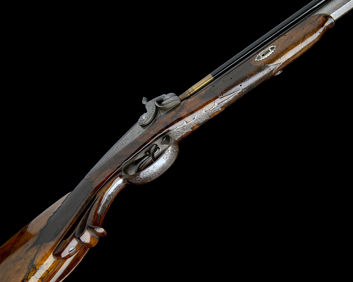 BAADER, MUNICH A FINE 40-BORE PERCUSSION OVER-UNDER DOUBLE-RIFLE, no visible serial number, circa - Image 3 of 14