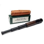 GRAY & CO. (INVERNESS) A LEATHER-BOUND THREE-DRAW STALKING TELESCOPE, no. 2273, with anodised tubes,