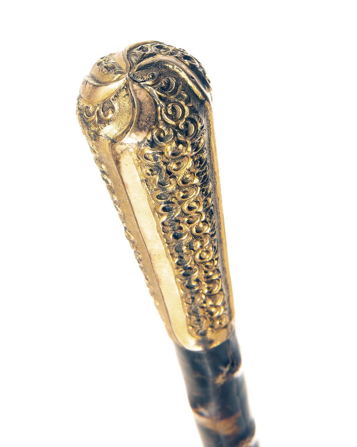 A GILT-MOUNTED VICTORIAN SWORD-CANE, circa 1895, with straight narrow square section 23 1/2in. - Image 3 of 3