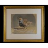 MIGUEL ANGEL MORALEDA A FINE OIL ON CANVAS 'GREY PARTRIDGE STUDY', an original painting, signed by