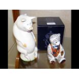 A Royal Crown Derby Teddy Bear paperweight with bo