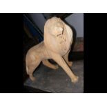 A carved wooden Lion ornament - 65cm high