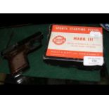 A Webley Mark III Sports Starting Pistol with box
