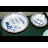A Nanking Cargo blue and white cup and saucer with