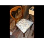 Six various antique dining chairs with tapestry se
