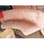A French style curved back settee