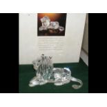 A Swarovski Lion ornament with box