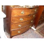 A 19th century mahogany bow fronted chest of two s