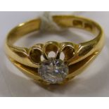 A diamond Solitaire ring in 18ct gold setting