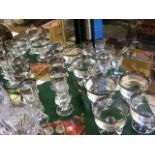 A suite of decorative engraved glassware