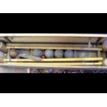 A Bussey & Co. old croquet set in box