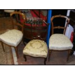 A pair of antique side chairs, together with one o
