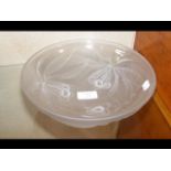 G Vallon - a frosted glass bowl - 23.5cm diameter