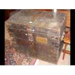 Antique silver chest with fitted interior and bras