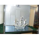 A Swarovski three masted galleon with box