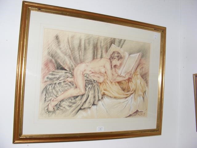 FRANCO MATANIA - an original picture of reclining - Image 2 of 2