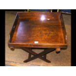 Old mahogany Butler's tray on stand