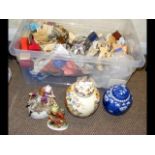 A ginger jar and cover, boxed thimbles, etc.