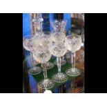 A suite of six cut glass Swarovski crystal wine gl