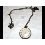 A gent's silver case pocket watch with separate se