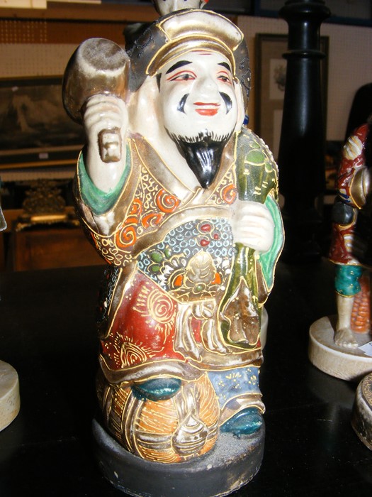 Selection of eight Satsuma oriental figures - the - Image 4 of 7