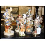 Selection of eight Satsuma oriental figures - the