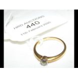 A diamond Solitaire ring in 18ct gold setting