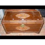 A carved oriental blanket chest - 94cm