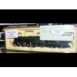 A boxed Minitrix N gauge locomotive and tender