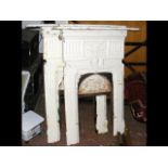 A 78cm Victorian cast metal fire surround and one