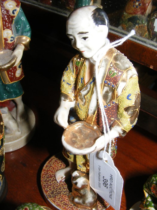 Selection of eight Satsuma oriental figures - Image 4 of 5