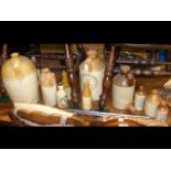 Various collectable stoneware flagons and bottles,