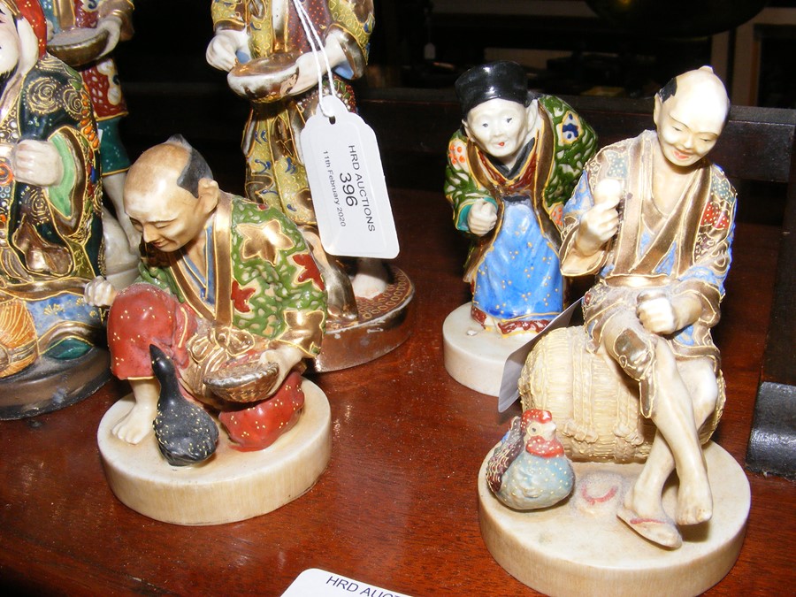 Selection of eight Satsuma oriental figures - Image 3 of 5