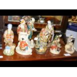 Selection of eight Satsuma oriental figures