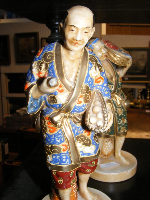 Selection of eight Satsuma oriental figures - the - Image 2 of 7