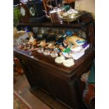 A 19th century rosewood chiffonier with mirrored b