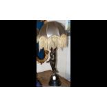 An Art Deco style table lamp of nude female - 78cm