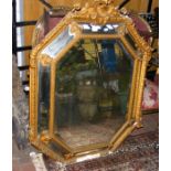 An antique gilt framed wall mirror - for restorati