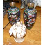 A Satsuma vase with signature to base - 13cm high,