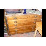 An antique six drawer plan chest