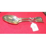 Two silver serving spoons