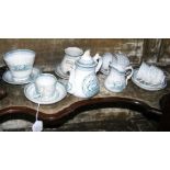 A Victorian child's teaset with transfer printed d