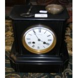 A 23cm high Victorian slate mantel clock by Benson