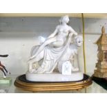A Victorian Parian figure - lady on mythical beast